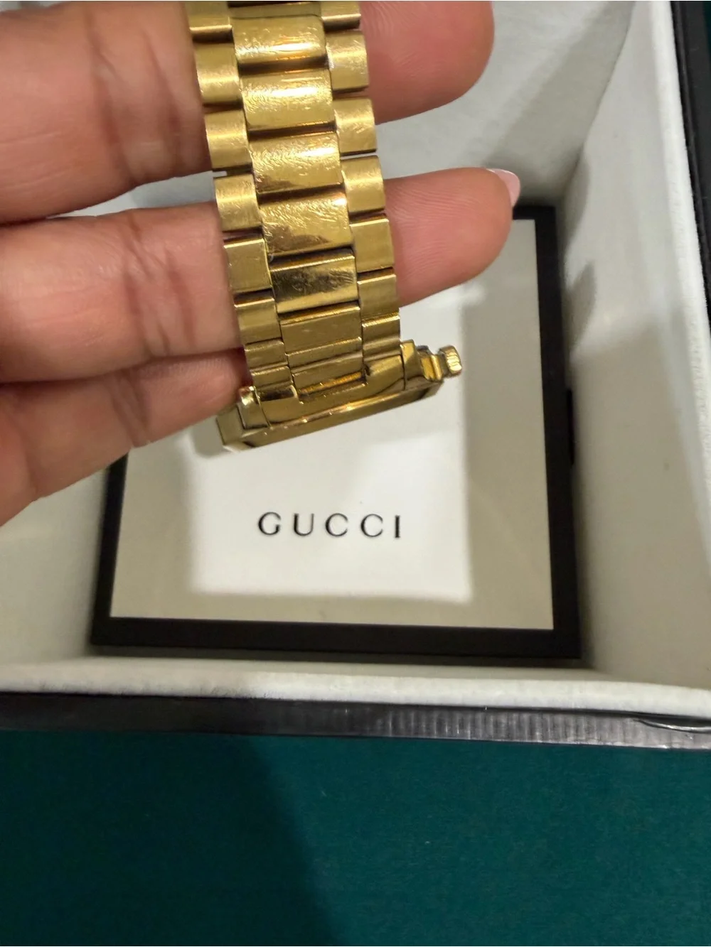 Gucci Gold Textured Dial Men's Bracelet Watch